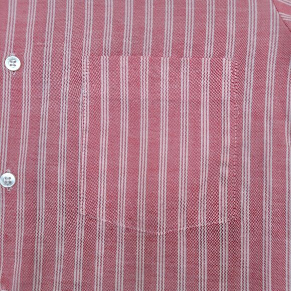 Vintage 70s MOD Stripes Button Shirt S/M 19x30 Red White - Picture 9 of 11